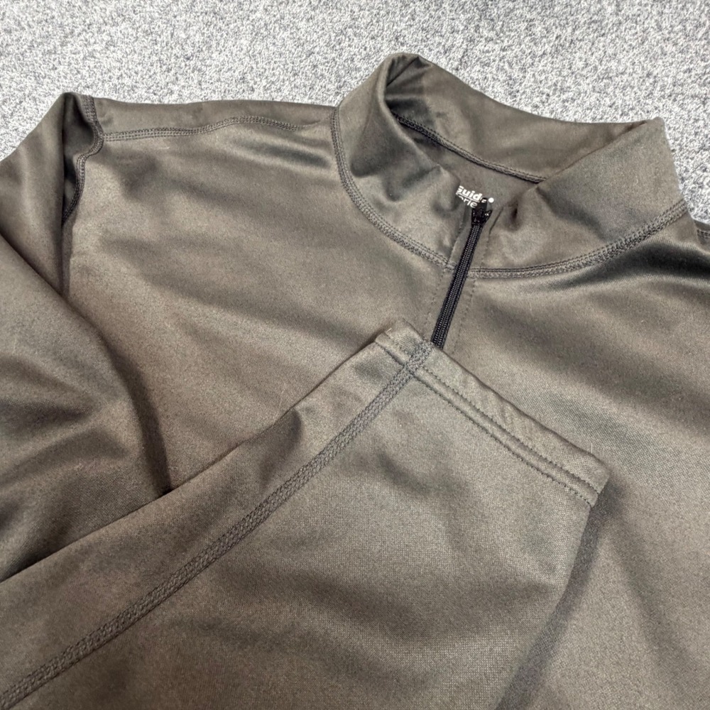 Guide Series Mens 2XLT Olive Green Quarter Zip Pullover Fleece Lined Mock Neck‎